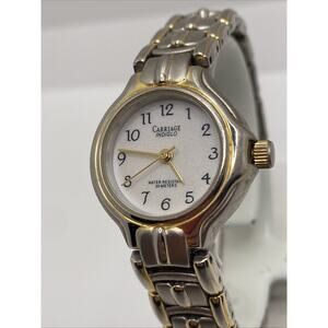 Carriage by Timex Indiglo Two Toned Water Resistant 30M Analog Watch New Battery